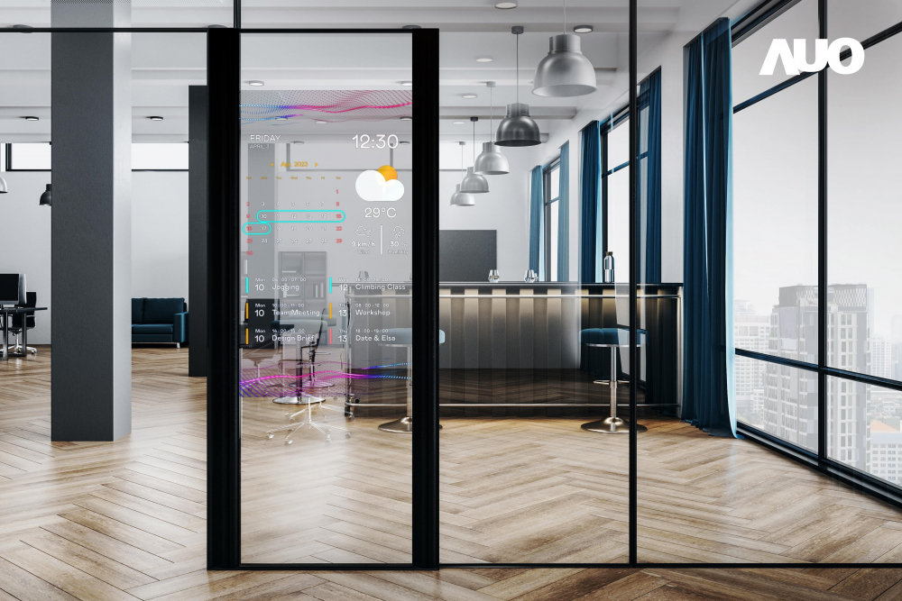 60吋Micro LED透明窗屏显示器，可依需求调整并延伸应用于不同场域，包括汽车侧窗或家庭玄关、智慧橱窗、商业展示等面向，提供丰富的信息娱乐内容