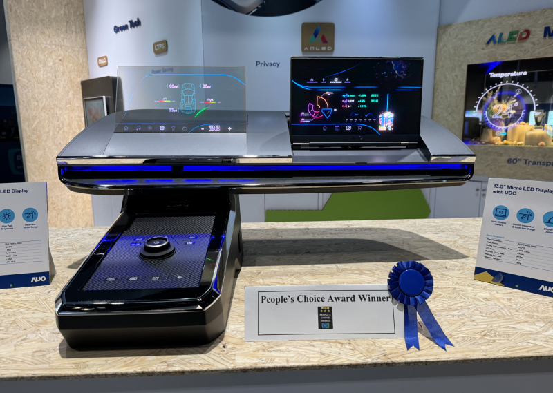 8868体育车用Micro LED Display HMI解决方案获&rdquo;最佳车用显示奖&rdquo;，以用户为中心开发，针对前座驾驶与乘客设计兼具娱乐与安全的高画质屏幕，包含车舱前座的Micro LED透明屏幕及全球首款内建镜头的智慧Micro LED显示器