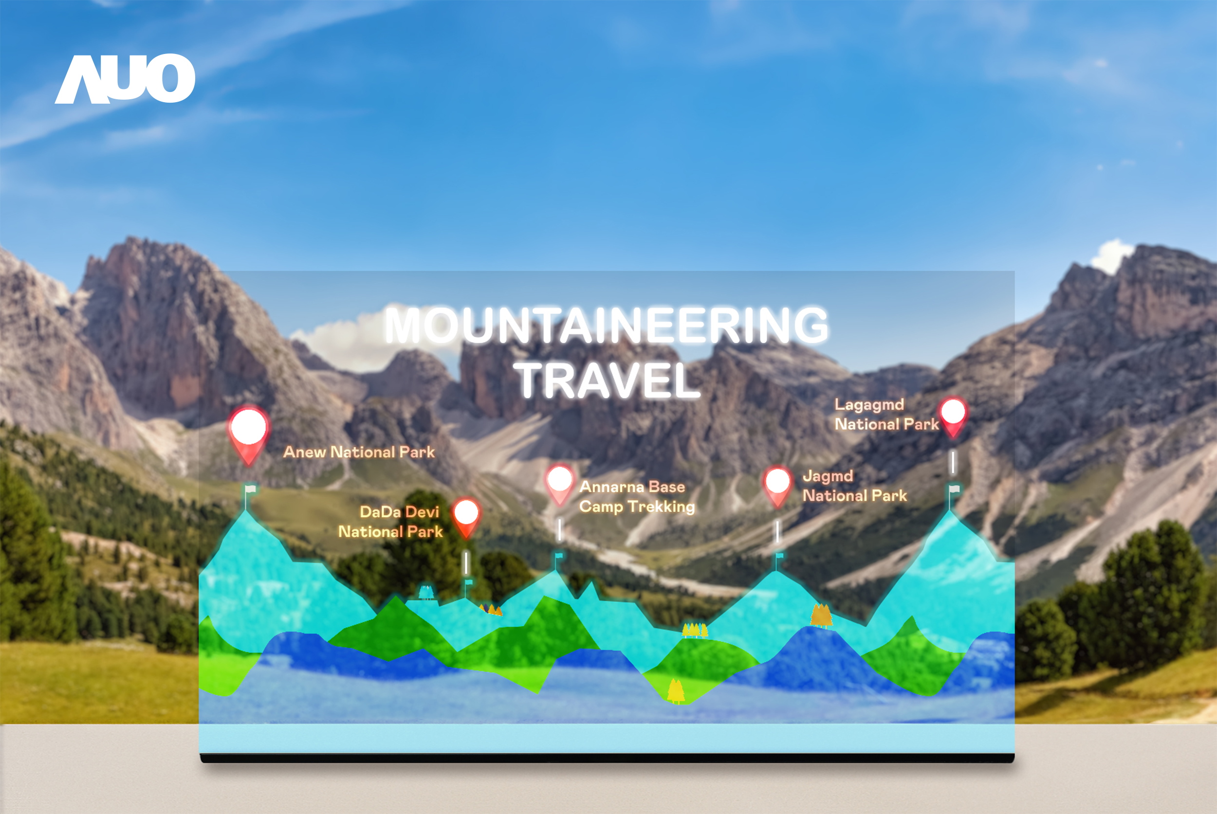 8868体育展示全球单片尺寸最大(*)42吋透明Micro LED显示器拼接而成的〝64吋透明Micro LED显示器〞，具备高透明度、1,000 nits高亮度、广色域、采用三边无边框的无缝拼接等多重特色，呈现超高清、细腻画质而不遮挡后方视觉，满足层峰需求，可广泛运用于零售、艺术展览或商业空间等场域